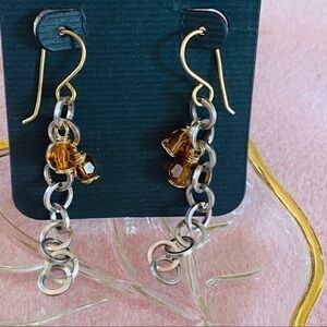 SILVER and Gold Architecture Earring